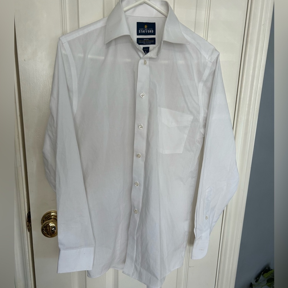 White Button Up Collared Shirt